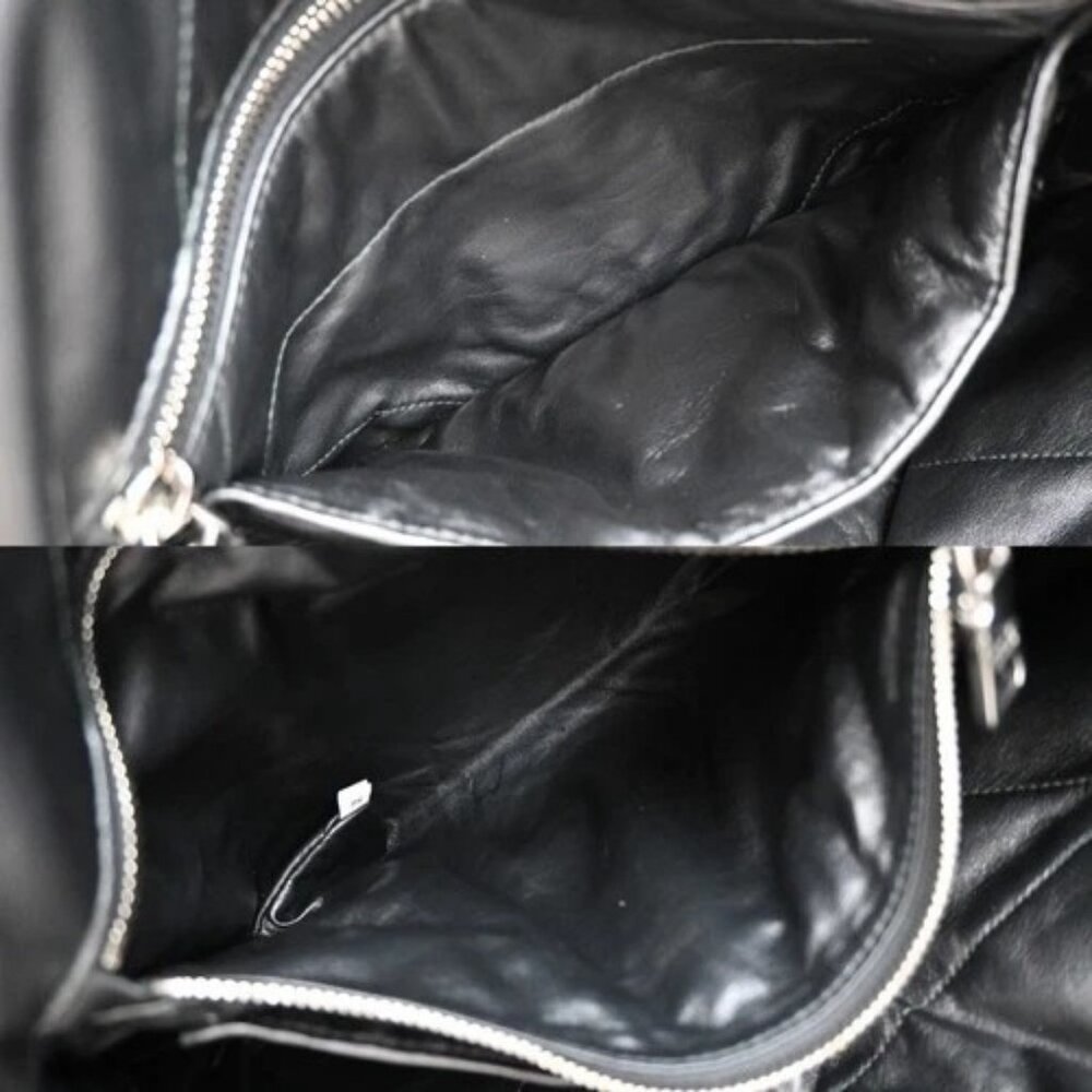 PRADA Logo Padded Hand Tote Bag Nappa Leather Black Italy 307RF799 - Picture 13 of 16